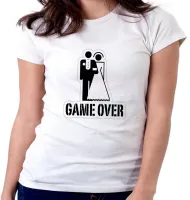 Baby look blusa feminina game over casamento jogo engraçada - Foto 3