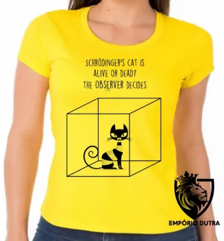 Baby look blusa feminina gato schrodinger fisica quantica - Foto 2