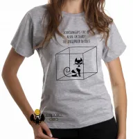 Baby look blusa feminina gato schrodinger fisica quantica - Foto 4