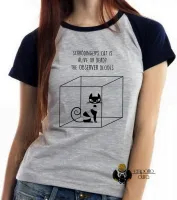 Baby look blusa feminina gato schrodinger fisica quantica - Foto 5