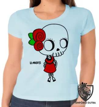 Baby look blusa feminina Girl la muerte dama da morte mexicana caveira - Foto 2