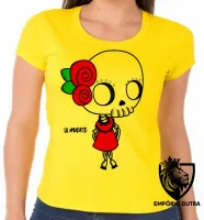 Baby look blusa feminina Girl la muerte dama da morte mexicana caveira - Foto 3