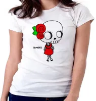 Baby look blusa feminina Girl la muerte dama da morte mexicana caveira - Foto 5