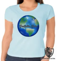 Baby look blusa feminina Gratidão Gaia planeta terra - Foto 2