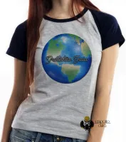 Baby look blusa feminina Gratidão Gaia planeta terra - Foto 4