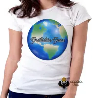 Baby look blusa feminina Gratidão Gaia planeta terra - Foto 5