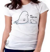 Baby look blusa feminina Hey Mãe Mother Foca filha - Foto 5