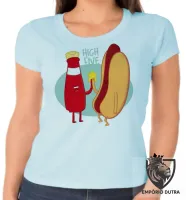 Baby look blusa feminina High Five salsicha catchup hot dog - Foto 2