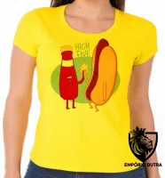 Baby look blusa feminina High Five salsicha catchup hot dog - Foto 3