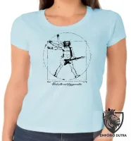 Baby look blusa feminina Homem Vitruviano Leonardo da Vinci Rock - Foto 2