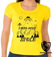 Baby look blusa feminina I need more space alien et ovni - Foto 3