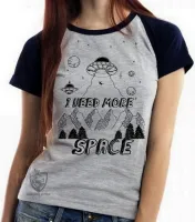 Baby look blusa feminina I need more space alien et ovni - Foto 4