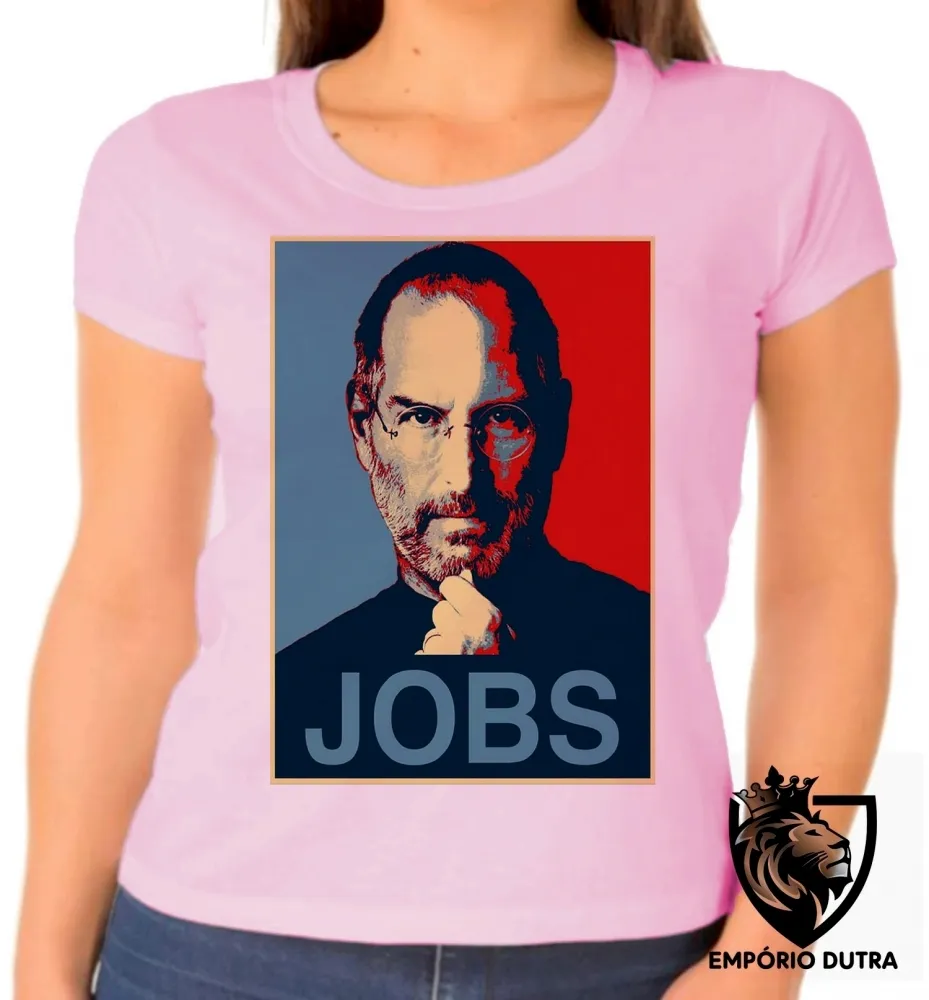 Baby look blusa feminina steve Jobs apple maça Imagem