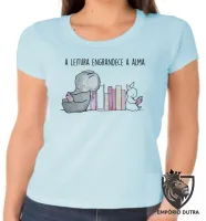 Baby look blusa feminina leitura engrandece alma - Foto 2