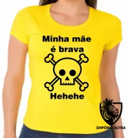Baby look blusa feminina Mãe brava presente dia das mães - Foto 3