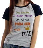 Baby look blusa feminina Mãe Deus escolheu presente dia das mães - Foto 4
