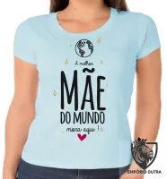 Baby look blusa feminina mãe mora aqui dia das mães - Foto 2
