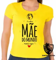 Baby look blusa feminina mãe mora aqui dia das mães - Foto 3