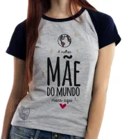 Baby look blusa feminina mãe mora aqui dia das mães - Foto 4