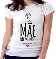 Baby look blusa feminina mãe mora aqui dia das mães - Foto 5