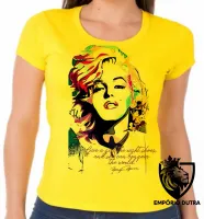 Baby look blusa feminina Marilyn Monroe frase sapatos mundo - Foto 2