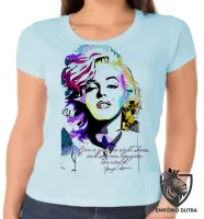 Baby look blusa feminina Marilyn Monroe frase sapatos mundo - Foto 3