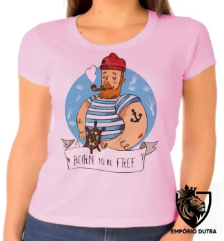 Baby look blusa feminina Marinheiro born to be free mar praia