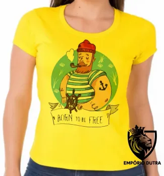 Baby look blusa feminina Marinheiro born to be free mar praia - Foto 2