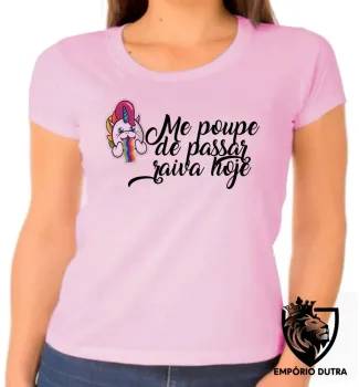 Baby look blusa feminina Me poupe raiva hoje unicórnio bipolar