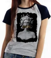 Baby look blusa feminina medusa mitologia grega cobra - Foto 3