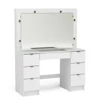 Penteadeira Camarim com Espelho 7 Gavetas França Politorno Branco - Foto 2