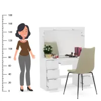 Penteadeira Camarim com Espelho 7 Gavetas França Politorno Branco - Foto 3