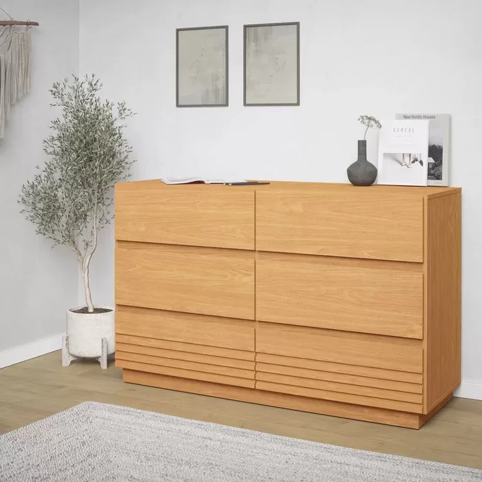 Cômoda 6 Gavetas Samambaia CabeCasa MadeiraMadeira Carvalho Imagem