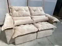 Sofá Retrátil e Reclinável Santorini Molas Bonel 180cm – Bege - Foto 4