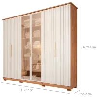 Guarda-Roupa Casal 6 Portas Bater 6 Gavetas La Belle Panan Roupeiro - Cinamomo Mel/Off White - Foto 2