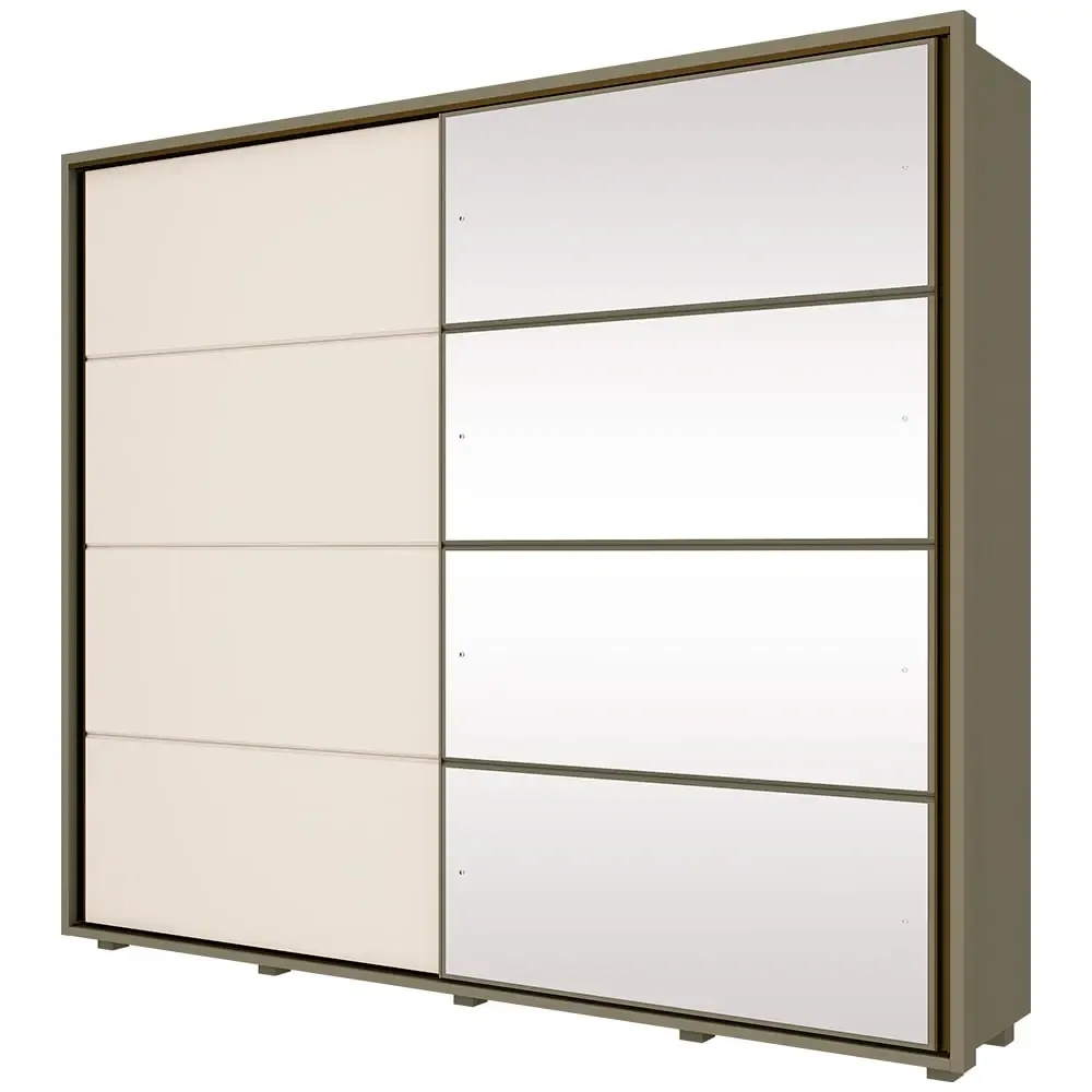 Guarda-Roupa Casal 2 Portas Correr 6 Gavetas Cavic Henn Roupeiro - Duna/Off White Imagem