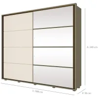 Guarda-Roupa Casal 2 Portas Correr 6 Gavetas Cavic Henn Roupeiro - Duna/Off White - Foto 3