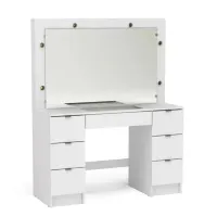 Penteadeira Camarim com Espelho 7 Gavetas França Politorno Branco - Foto 2