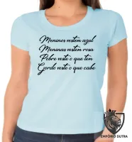 Baby look blusa feminina Meninos azul meninas rosa vestem - Foto 2