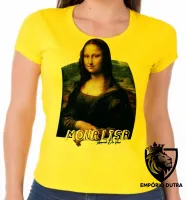 Baby look blusa feminina Mona Lisa Leonardo Da Vinci - Foto 3