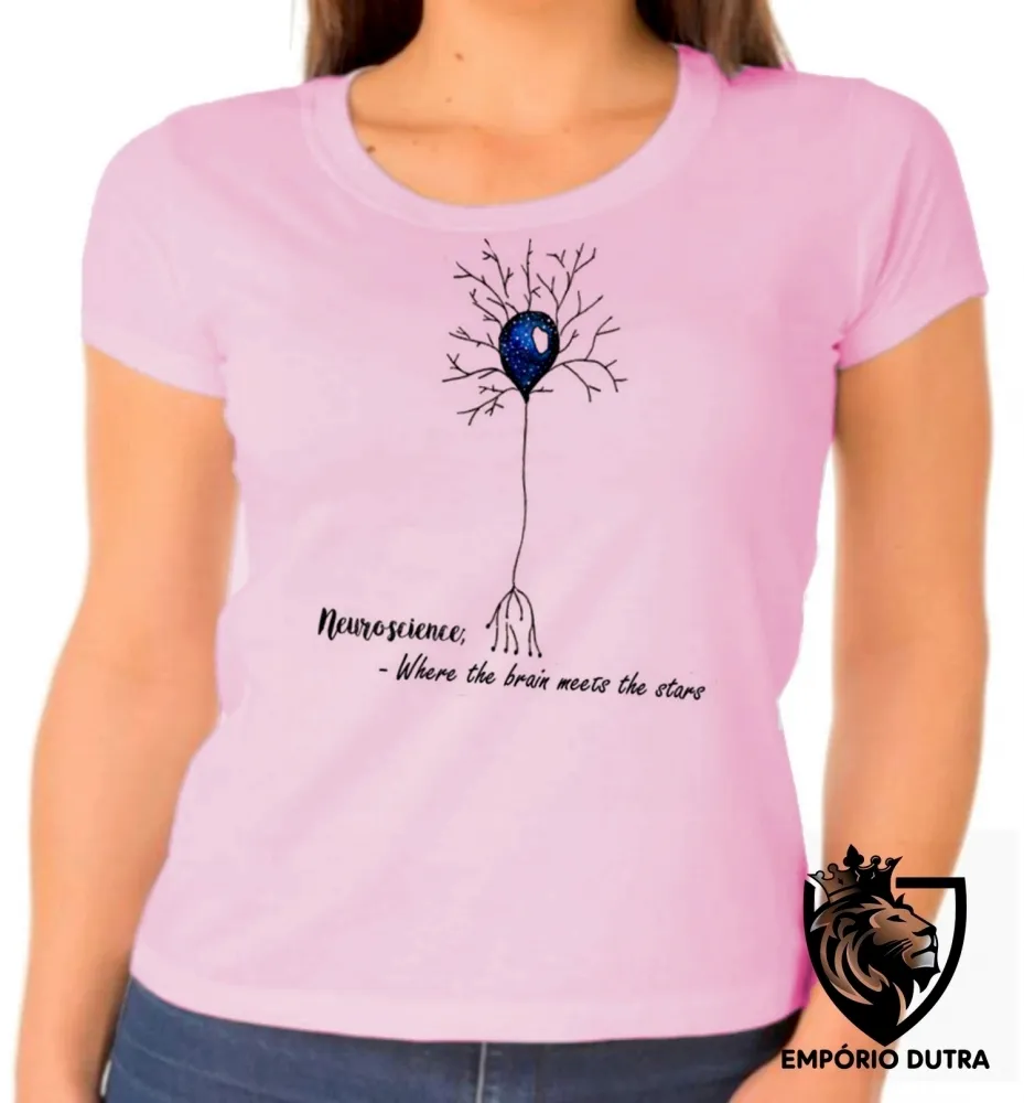 Baby look blusa feminina Neurônio humano enfermeira médico cerebro