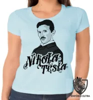 Baby look blusa feminina nikola tesla genio eletrica - Foto 3