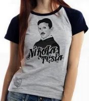 Baby look blusa feminina nikola tesla genio eletrica - Foto 5
