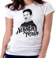 Baby look blusa feminina nikola tesla genio eletrica - Foto 6