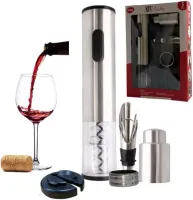 Kit Abridor Elétrico de Vinho Clink em Aço Inox- 5 Pçs 