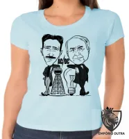 Baby look blusa feminina nikola tesla Thomas Edson eletrica - Foto 2