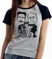 Baby look blusa feminina nikola tesla Thomas Edson eletrica - Foto 3