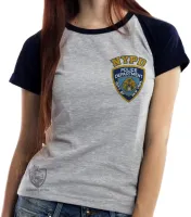 Baby look blusa feminina NYDP policia Nova York - Foto 3