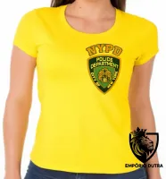 Baby look blusa feminina NYDP policia Nova York - Foto 4