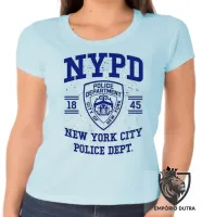 Baby look blusa feminina NYDP policia Nova York NY - Foto 2